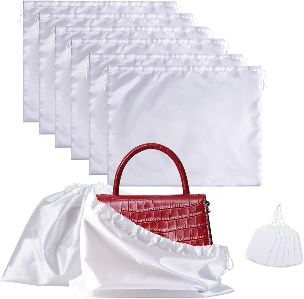 6Pack Dust Bags for Handbags,Purse Dust Bags with Drawstring,Large Dust Cover
