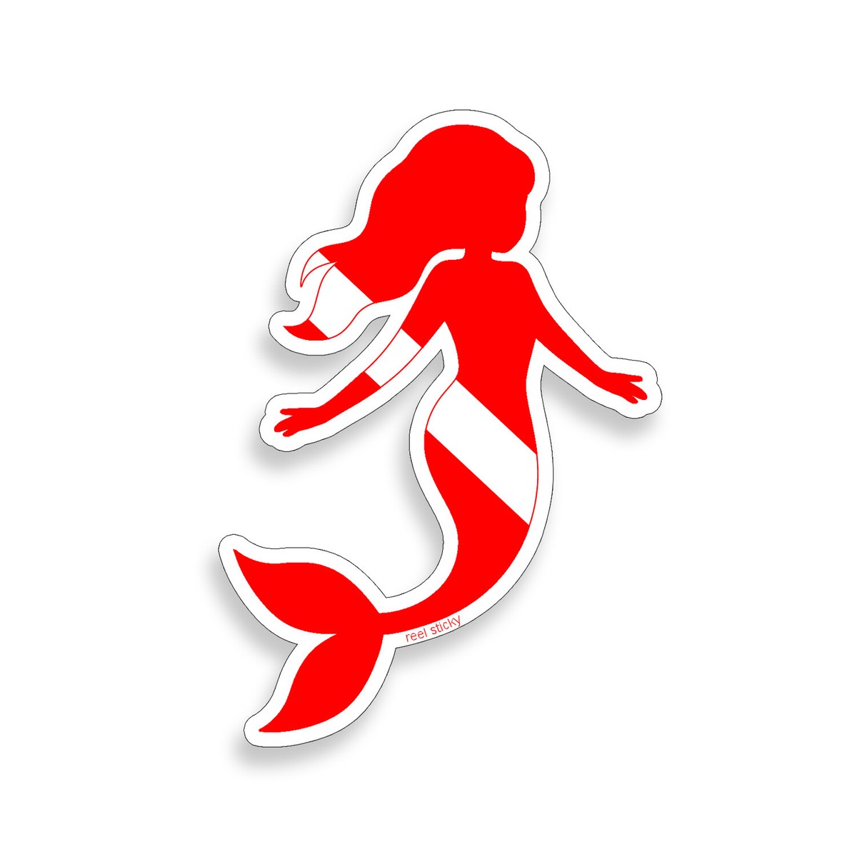 Scuba Diving Dive Flag Decal Sticker – 9" X 3.8" For Car Window, Boat, Cooler (Made In USA)
