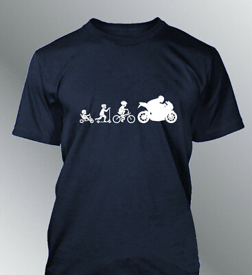 Herren T-Shirt Evolution S M L XL Humor Velo Moto Human Bike Motorrad
