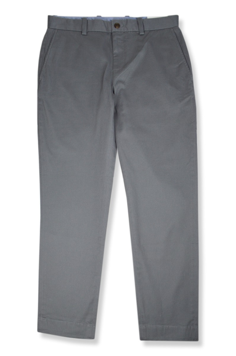 Brooks Brothers Mens Grey Soho Fit Stretch Adv Chino Pants 36W x