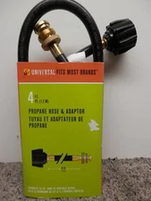 CHAR-BROIL Propane Hose & Adapter (4 FT BLACK HOSE) Universal