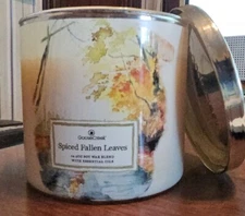 SPICED FALLEN LEAVES Goose. Creek 3 wick Candle 14.5oz FALL APPLE SCENT