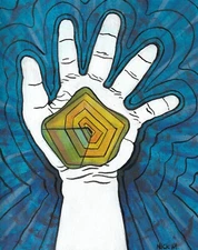 "Palm"- Acrylic/India ink painting- 8x10in canvas panel by Nick Mears