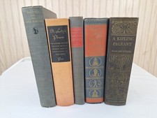 Lot 5 Antique 30s 40s Literature Fiction Books Kipling New Yorker Multi Colored 