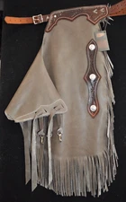Custom Made Leather Chinks/Distressed Leather/New Chaps/Made In USA