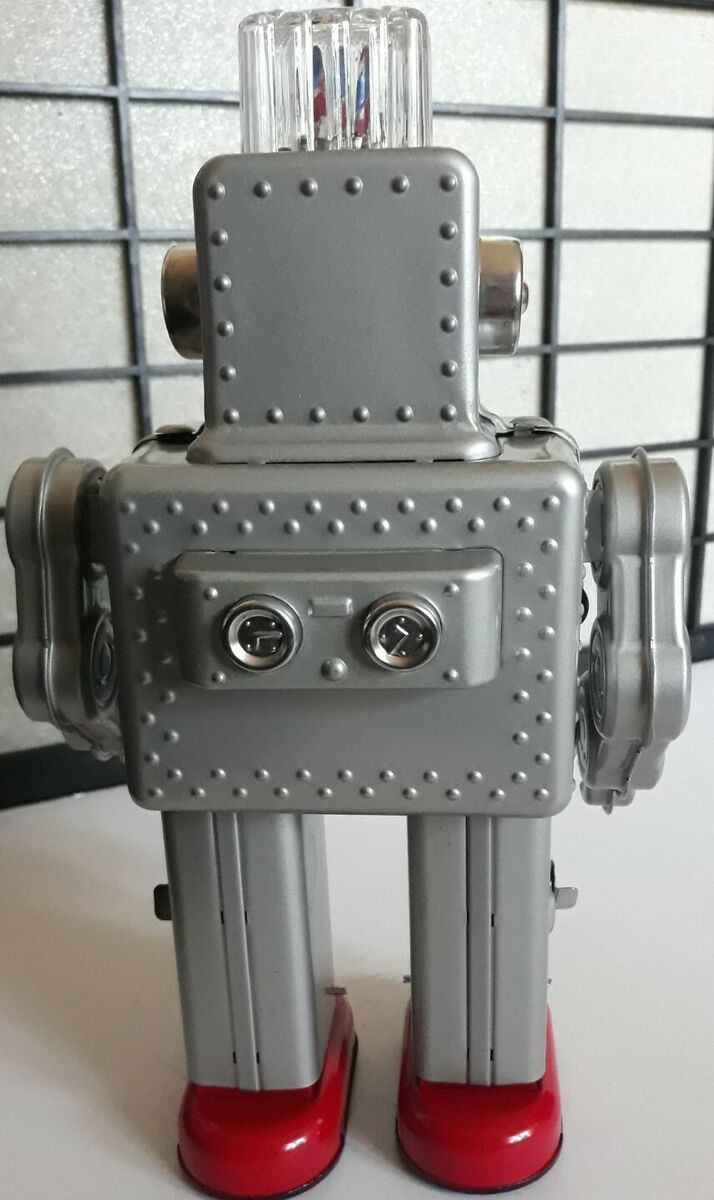 Smoking Spaceman Battery Operated Robot Reproduction SILVER Smoking Spaceman Battery Operated Robot Reproduction SILVER