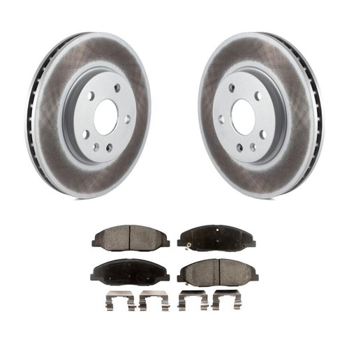 Front Coated Disc Brake Rotors And Semi-Metallic Pads Kit Fits Cadillac CTS - Picture 1 of 12