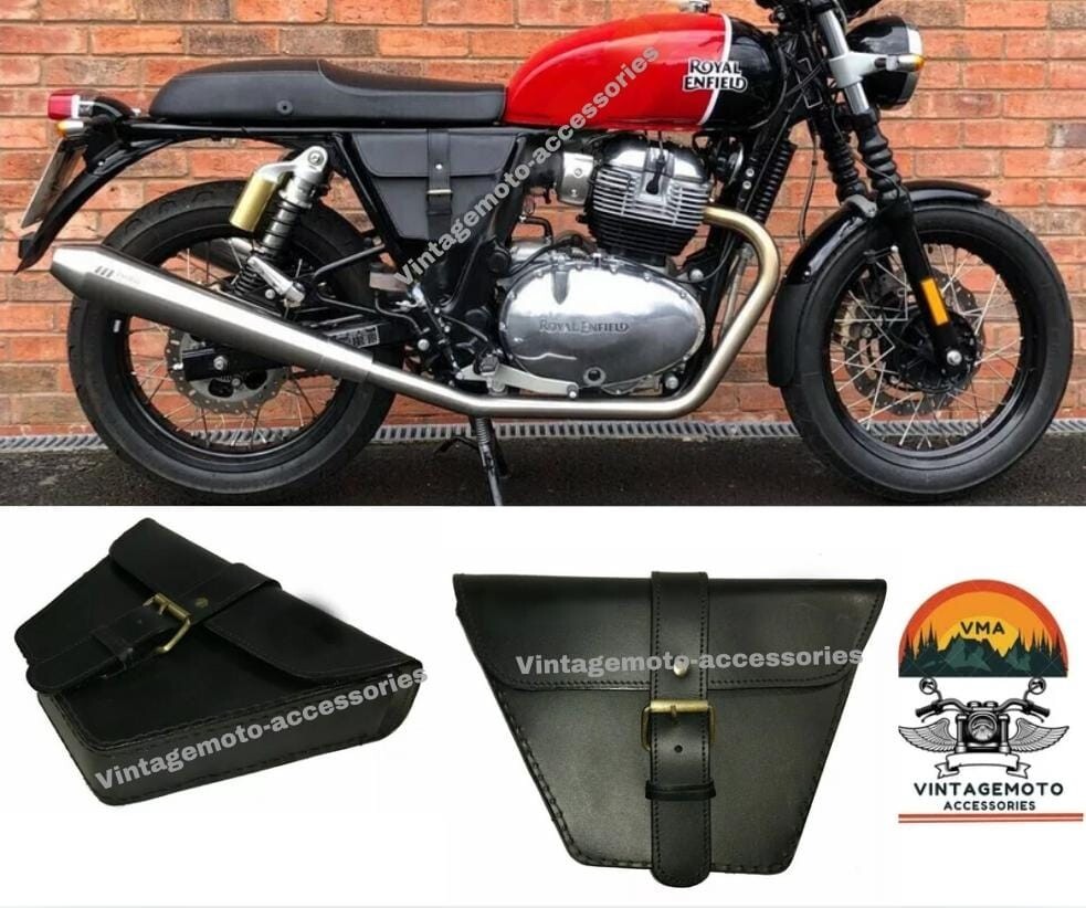 Leather Side Panel Bag Fit For Royal Enfield Interceptor