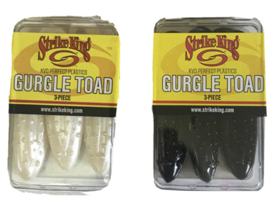 2 packs KING 3.75” Gurgle Toad: A Pearl And a Black KVD Perfect Plastic ...