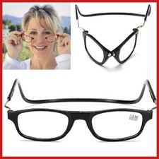 Folding Magnetic Reading Glasses Snap Click Neck Hanging Spectacles Lightweight