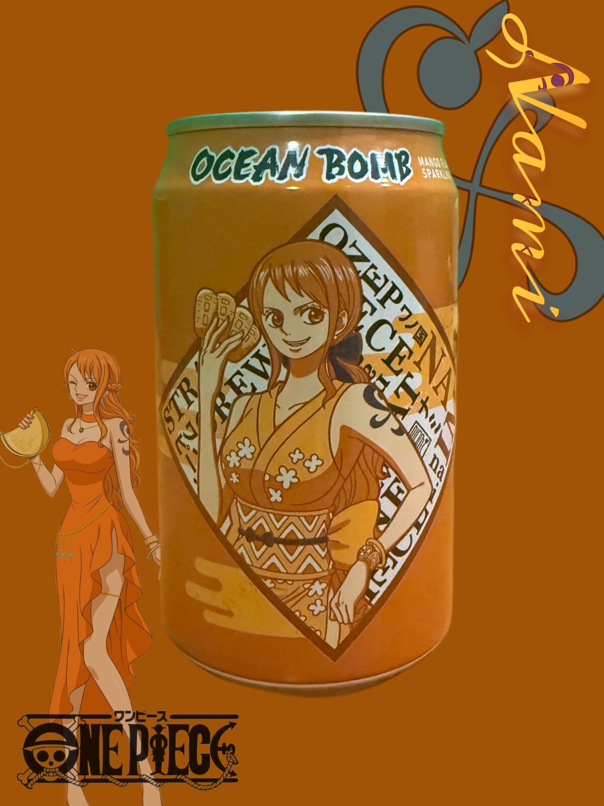 Ocean Bomb ~ Una pieza de agua con gas ~ Nami ~ sabor mango coleccionable