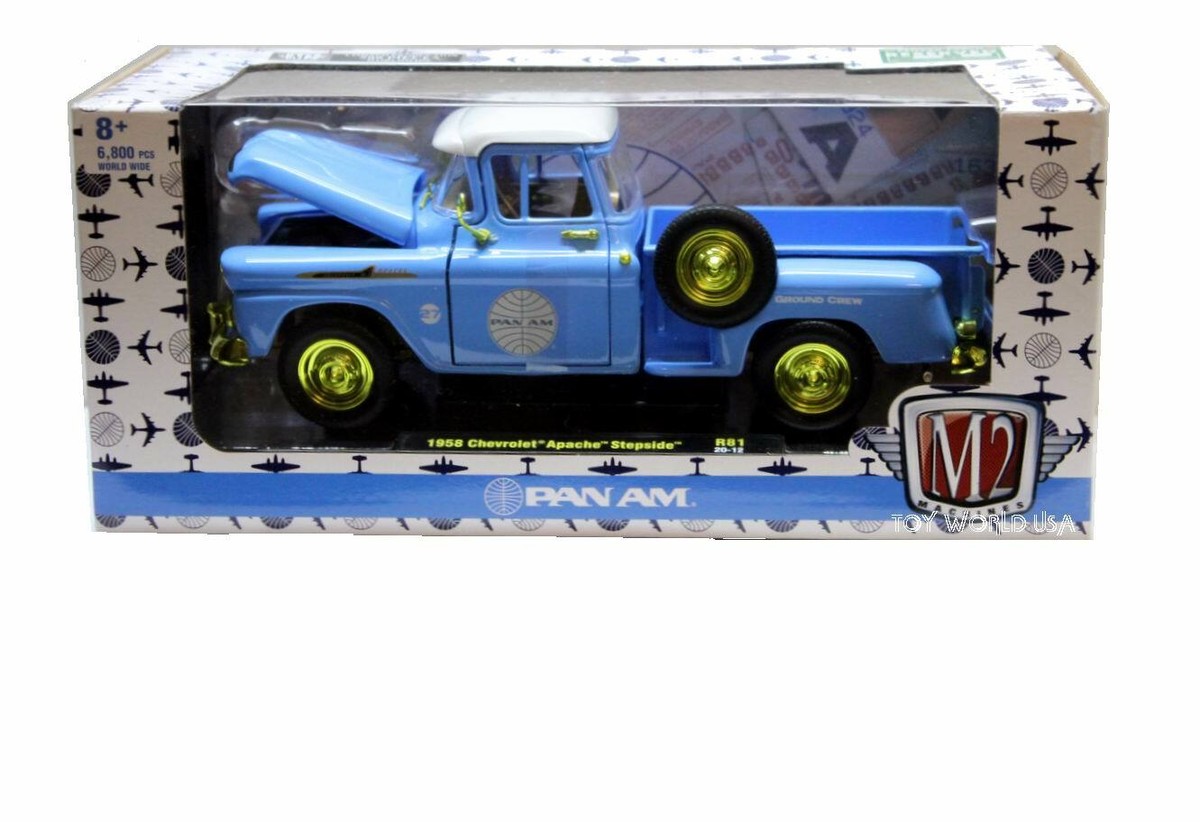 M2 Machines PAN AM 1958 Chevrolet Apache Stepside R81 20-12