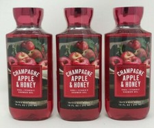 3 BATH  BODY CHAMPAGNE APPLE  HONEY SHOWER GEL BODY WASH 10 OZ