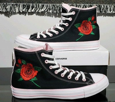 converse rose embroidery