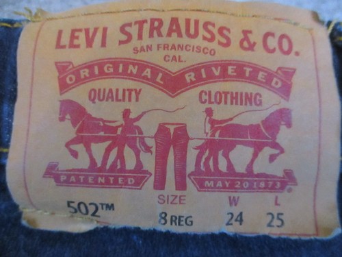 Levis 502 Jeans Youth Boys 8 Reg Blue Denim Taper Leg Dark Wash Retro 24x23* - Picture 3 of 12