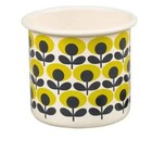 ORLA KIELY Retro Floral Print Enamel Herb Plant Pot NWT