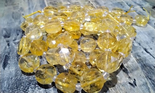 Nat Citrine A, Faceted,Flat Round, 10-10.5x10.5-11x5.5-6mm, 28pce, Free Post OZ - Picture 2 of 4