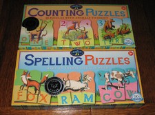 "COUNTING PUZZLES" AND "SPELLING PUZZLES"-BRAND NEW IN THE ORIGINAL BOX MINT