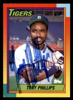 1990 Topps Baseball #95T Tony Phillips Signed Autograph (no COA)