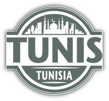 Tunis Tunisia Skyline Label Car Bumper Sticker Decal