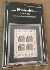 WonderArt Sampler/Kit Stamped with Design Home 11"x14" #9017 Made In USA
