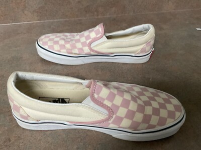 Unisex Vans Slip On Pink Checkered Shoes Men display picture 1