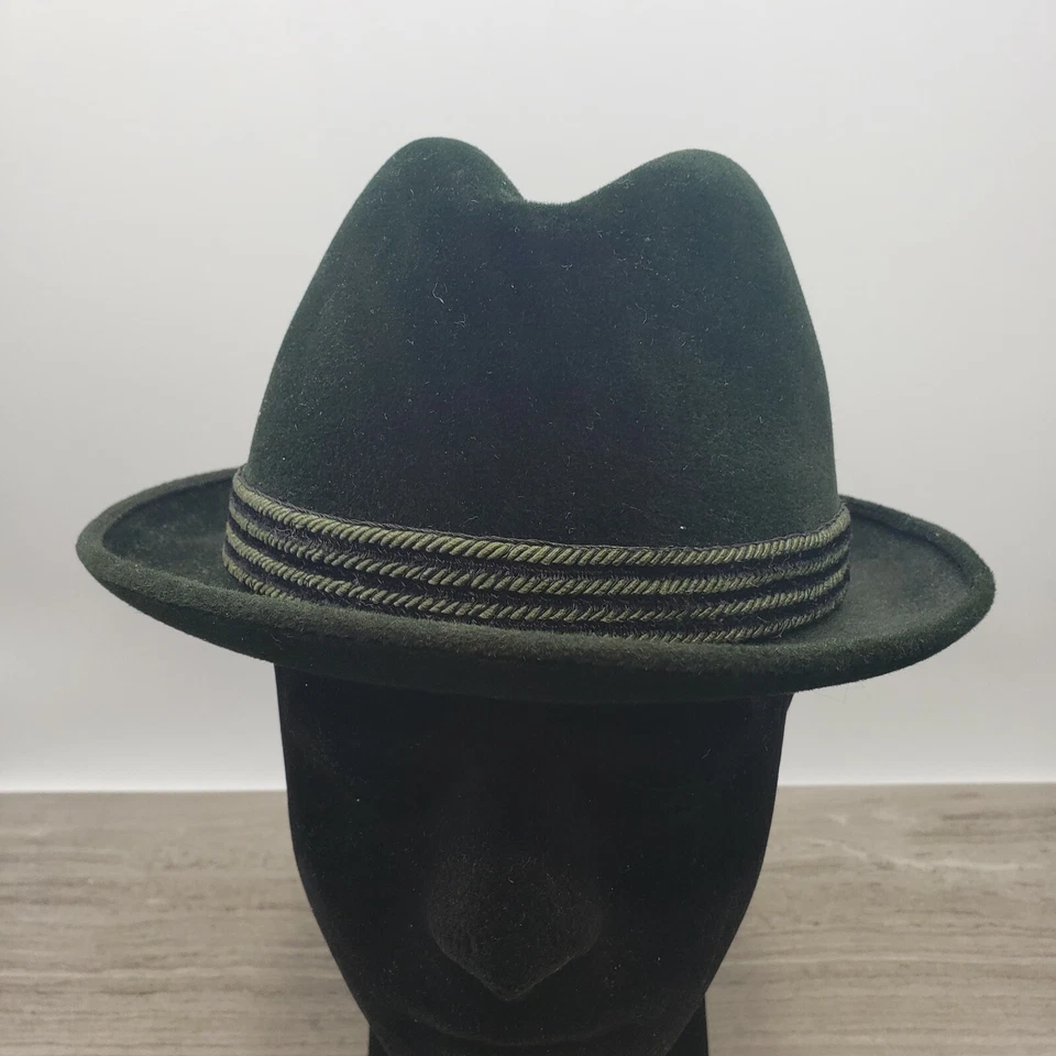 Vintage Clásico Lee Fifth Avenue Para Hombre Resistente al Agua Fedora Verde Talla 6 7/8  Foto 2 de 4