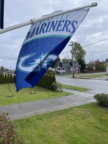 Bandera de los Marineros de Seattle 3x5 nueva pancarta de hombre de EE. UU. banderas de cueva letrero Foto 3 de 4