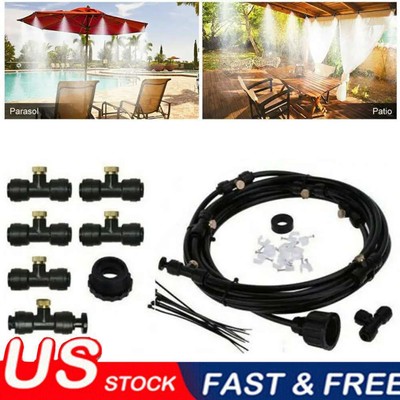 20FT Hose Outdoor Patio Water Mister Nozzle Misting Cooling System Fan Cooler