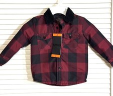 Buffalo David Bitton Kids Jacket Size 2T Red Black Checked Unisex Sherpa Collar