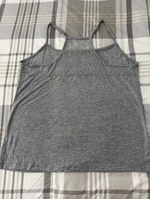 Faded Glory Lace Back Racer back Cami Grey Large