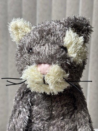 HTF Jellycat Bunglie Kitten Grey / Creme Soft Beanie Plush Stuffed Animal 16" - Picture 11 of 23