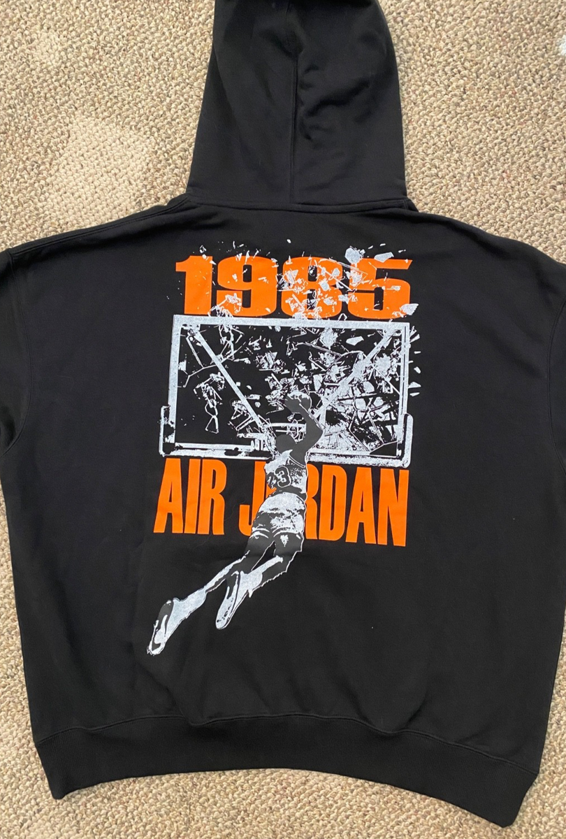 black and orange jordan hoodie