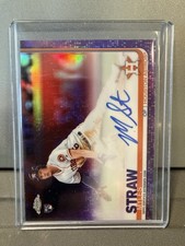 2019 Topps Chrome Rookie Autographs Myles Straw Purple Refractor /250 Astros