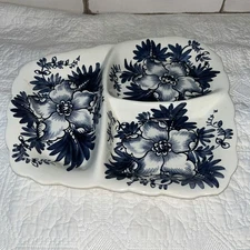 Beautiful Blue Floral Appetizer Dish