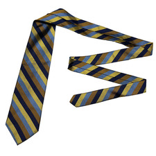 Brooks Brothers 346 Tie Men Multicolor Stripe 100 Silk Necktie Handmade In USA