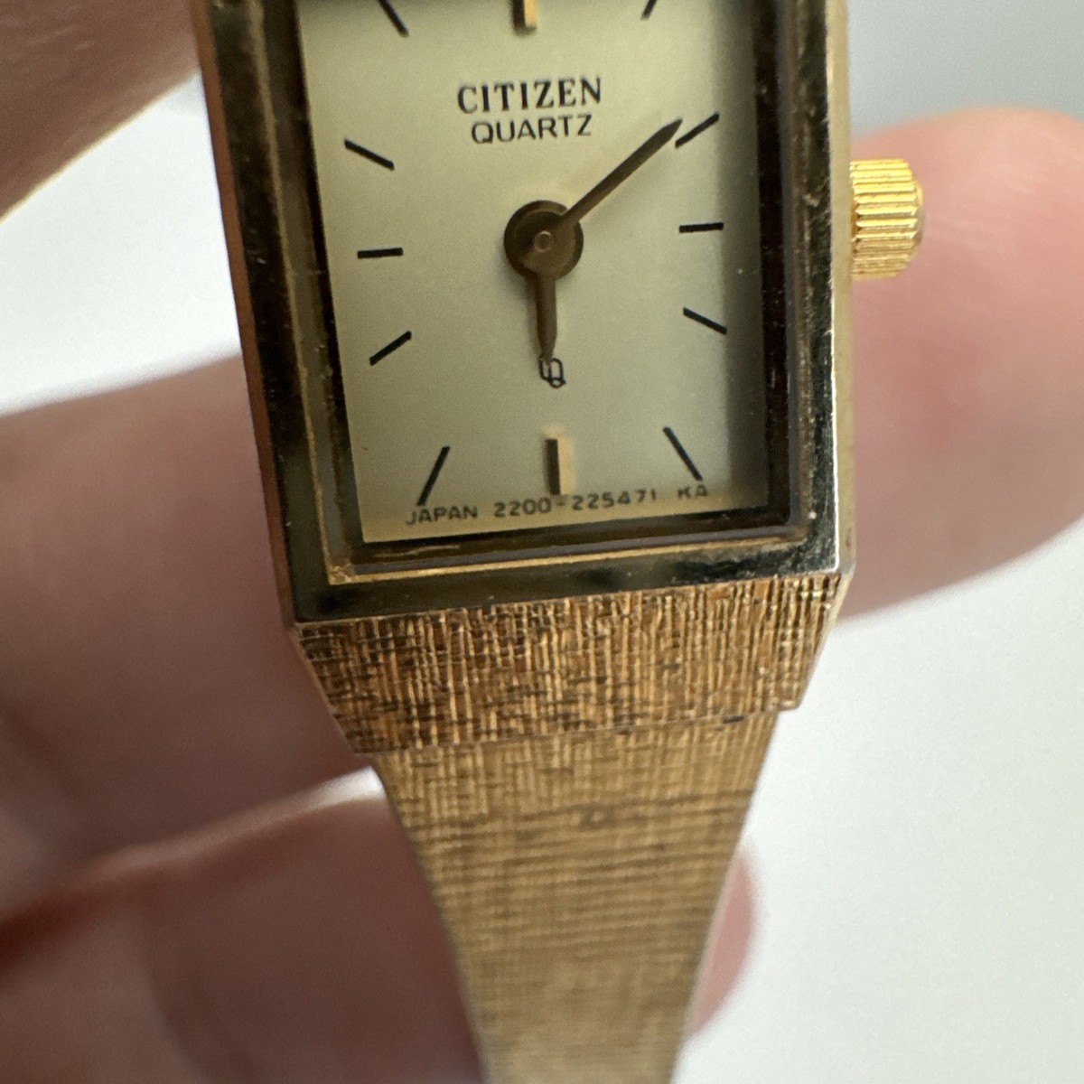 Citizen Quartz Dainty Womens Watch 17mm Gold Tone Rectangle 