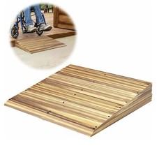 Sturdy Wooden Threshold Ramp Wheelchairs Walkers Carts Easy Access Doorway New