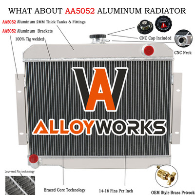 Aluminum 4 Row Radiator For Jeep CJ5 CJ6 CJ7 Scrambler 2.5 4.2 4.6L V8 1972-1986