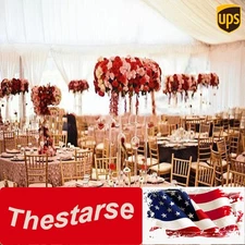 2x Acrylic Tabletop Vases Flowers Vase Column Stand Wedding Centerpieces Decor