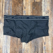 Victoria's Secret Women's Large Heather Gray Logo Cotton Modal Boyshort Panty