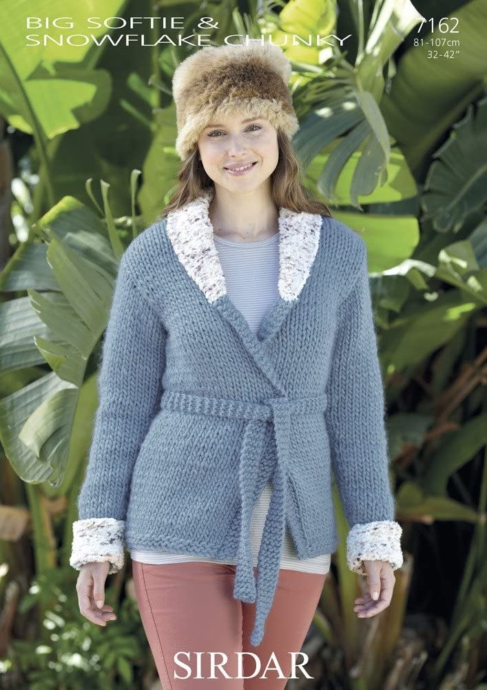 Sirdar Super Chunky Knitting Pattern - 7162 Ladies Shawl Collar Cardigan
