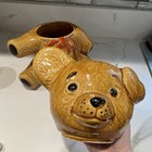 Vintage Ceramic Teddy Bear Cookie Jar w/ Lid Brown Red Bow — photo 4