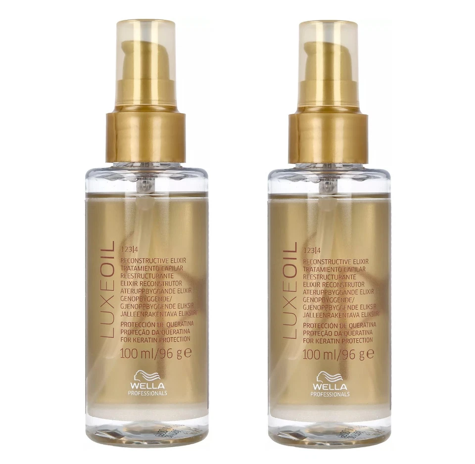2 PACK Wella Luxe oil Reconstructive Elixir Keratin Protection 3.38oz / 100ml - Image 2 of 3