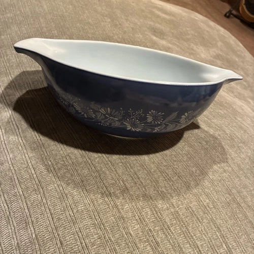 VINTAGE Pyrex Mixing Bowl Dark Blue Colonial Mist Cinderella 444