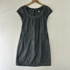 J.Crew Women’s Chambray Dress Size 0 Blue Cap Sleeve Swoop Neck Pockets