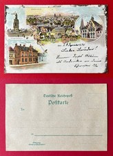 Litho AK EGELN 1898 Kriegerdenkmal, Rathaus, Postamt und Gesamtansicht  ( 164239