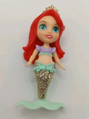 Disney The Little Mermaid Ariel Figurine Glitter Tail Red Hair Purple Top