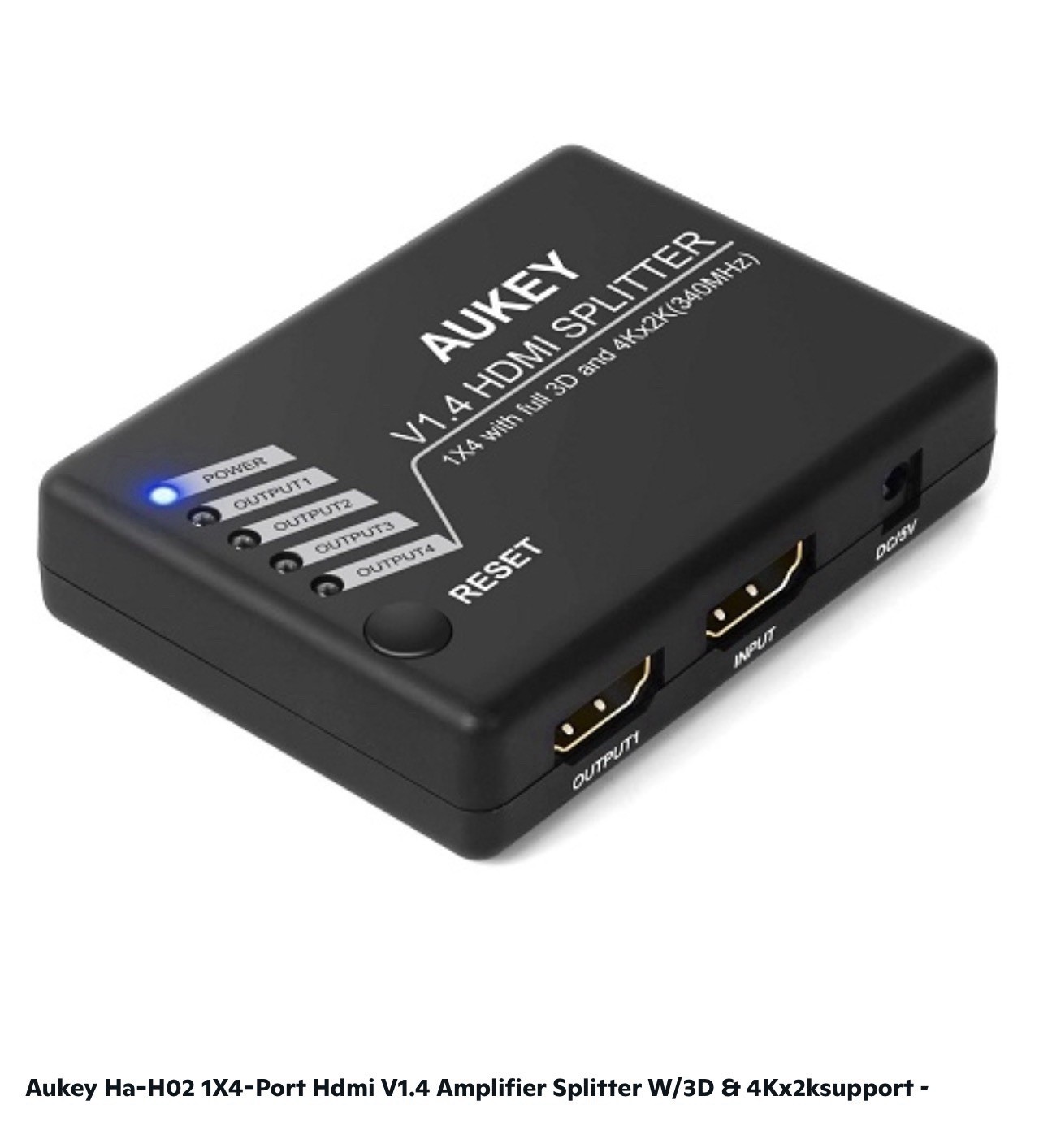 Aukey Ha-H02 1X4-Port Hdmi V1.4 Amplifier Splitter W/3D & 4Kx2K support