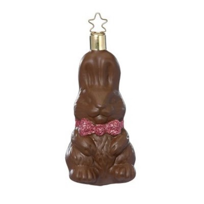 Inge Glas 4.00In Chocolate Bunny Pink, Glass, Easter Germany 10175S024